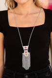 Totem Tassel - Orange Necklace