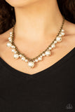 Uptown Pearls - Brass Necklace Paparazzi