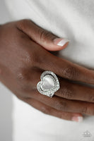 What The Heart Wants - White Heart Ring Paparazzi