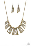 Vintage Vineyard - Brass Necklace Paparazzi