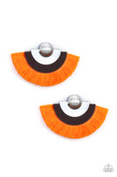 Fan The FLAMBOYANCE - Orange Post Earrings Paparazzi