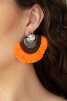 Fan The FLAMBOYANCE - Orange Post Earrings Paparazzi