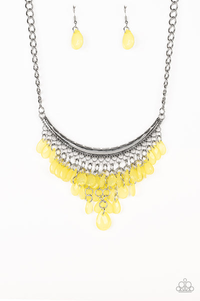 Rio Rainfall - Yellow Necklace Paparazzi