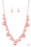 Uptown Pearls - Orange Necklace Paparazzi