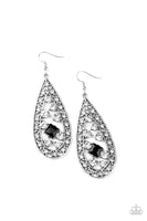 Drop-Dead Dazzle - Black Earrings Paparazzi