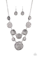 Metallic Patchwork - Silver Necklace Paparazzi