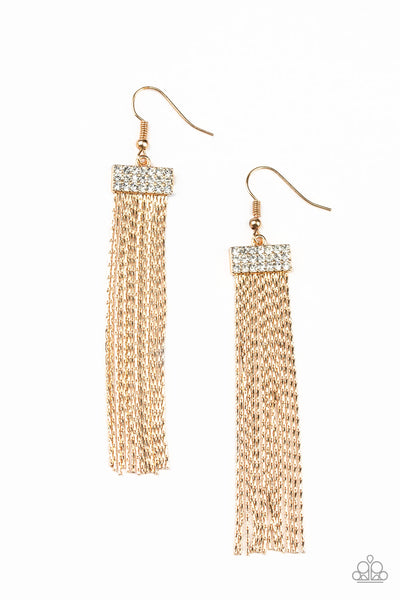 Twinkling Tapestry - Gold Earring Paparazzi