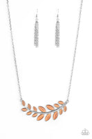 Frosted Foliage - Orange Necklace Paparazzi