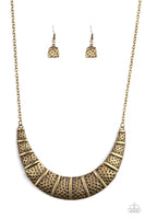 Metallic Mechanics - Brass Necklace Paparazzi