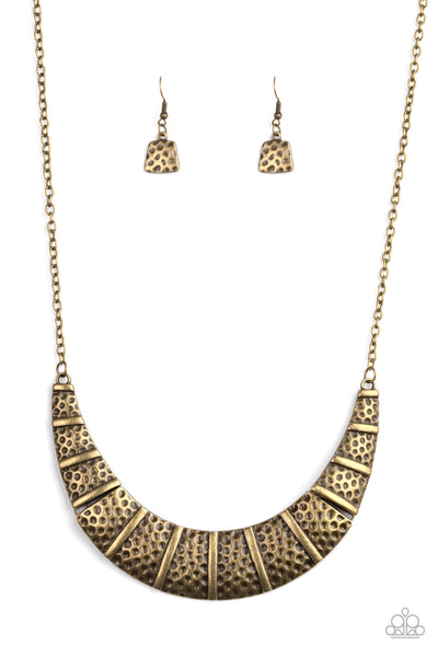 Metallic Mechanics - Brass Necklace Paparazzi