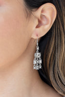 Demurely Divine - White Earrings Paparazzi