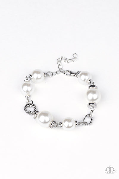 Boardroom Baller - White Pearl Bracelet Paparazzi