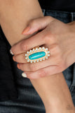 Mystic Oasis - Gold & Turquoise Ring Paparazzi