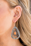 Floral Frill - Orange Earring Paparazzi