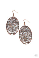 Way Out of Line - Copper Earrings Paparazzi