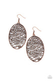 Way Out of Line - Copper Earrings Paparazzi