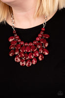 Sorry To Burst Your Bubble - Red Necklace Paparazzi