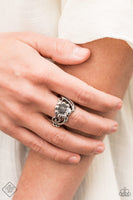 Oceanside Orchard Silver Floral Ring Paparazzi