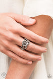 Oceanside Orchard Silver Floral Ring Paparazzi