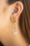 Reshaping Refinement - Gold Clip-on Earrings Paparazzi