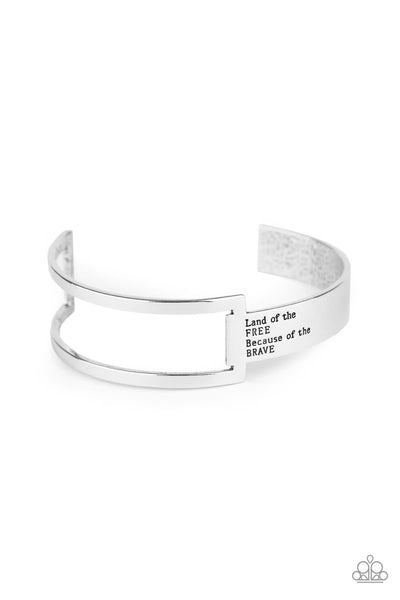 America The BRAVE - Silver Bracelet Paparzzi