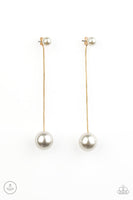 Extended Elegance - Gold Pearl Earrings Paparazzi