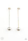 Extended Elegance - Gold Pearl Earrings Paparazzi