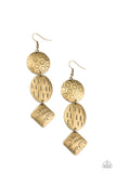 Mixed Movement - Brass Earring Paparazzi