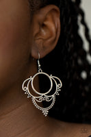 Metallic Macrame - Silver Earrings Paparazzi