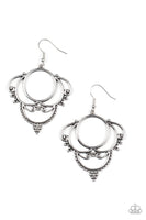 Metallic Macrame - Silver Earrings Paparazzi