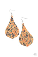 Cork Coast - Multi-Colored Foliage Cork Earrings Paparazzi