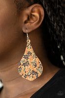 Cork Coast - Multi-Colored Foliage Cork Earrings Paparazzi