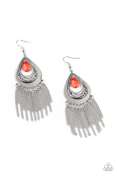 Scattered Storms - Red Earrings Paparazzi