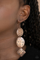 Mixed Movement - Copper Earrings Paparazzi