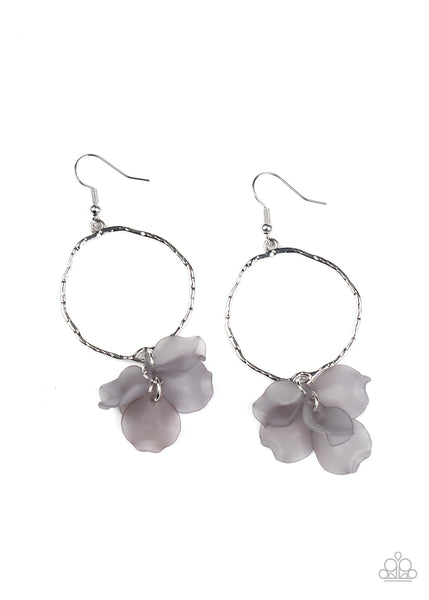 Petals On The Floor - Silver Earrings Paparazzi