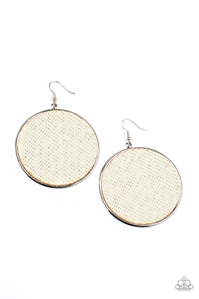 Wonderfully Woven - White Earrings Paparazzi