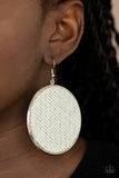 Wonderfully Woven - White Earrings Paparazzi