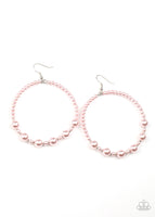 Boss Posh - Pink Pearl Earrings Paparazzi