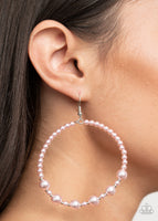 Boss Posh - Pink Pearl Earrings Paparazzi