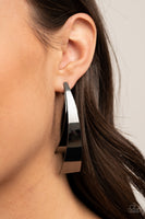 Underestimated Edge - Black Earrings Paparazzi