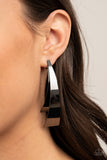 Underestimated Edge - Black Earrings Paparazzi