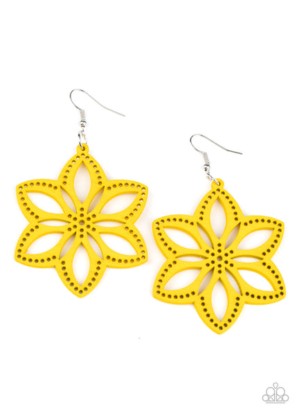 Bahama Blossoms - Yellow Earrings Paparazzi