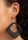 WOOD You Rather - Black Wooden Earrings Paparazzi