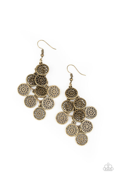 Blushing Blooms - Brass Earrings Paparazzi