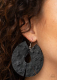 Palm Islands - Black Earrings Paparazzi