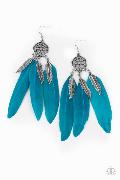 In Your Wildest DREAM-CATCHERS - Blue Earrings Paparazzi