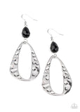 Enhanced Elegance - Black Earrings Paparazzi