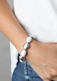 Decadently Dewy - White Bracelet Paparazzi