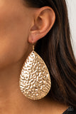 Metallic Mirrors - Gold Earrings Paparazzi