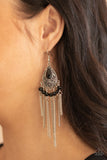 Floating on HEIR - Black Earrings Paparrazi